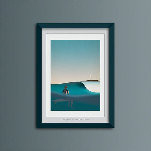 Surf Prints - Godrevy Girl - Single Fin Co. Surf Print Single Fin Co. A3 - Print Only  