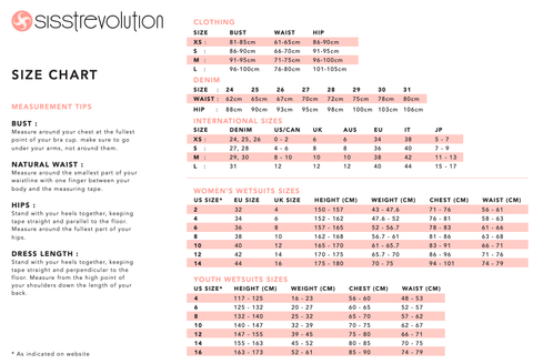 Sisstrevolution Womens Wetsuit / 3/2mm Thick / Model: 7 Seas Chest Zip / Black Colour Wetsuits Sisstrevolution   